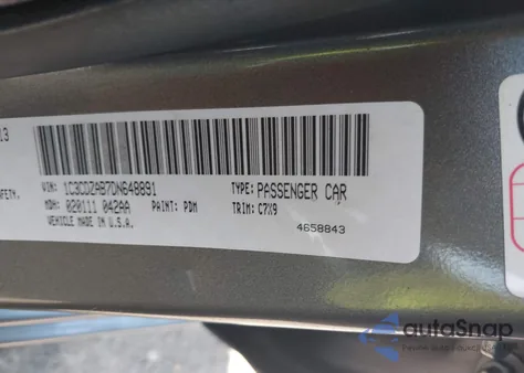 2013 Dodge Avenger Se из США, поврежденный, VIN 1C3CDZAB7DN648891